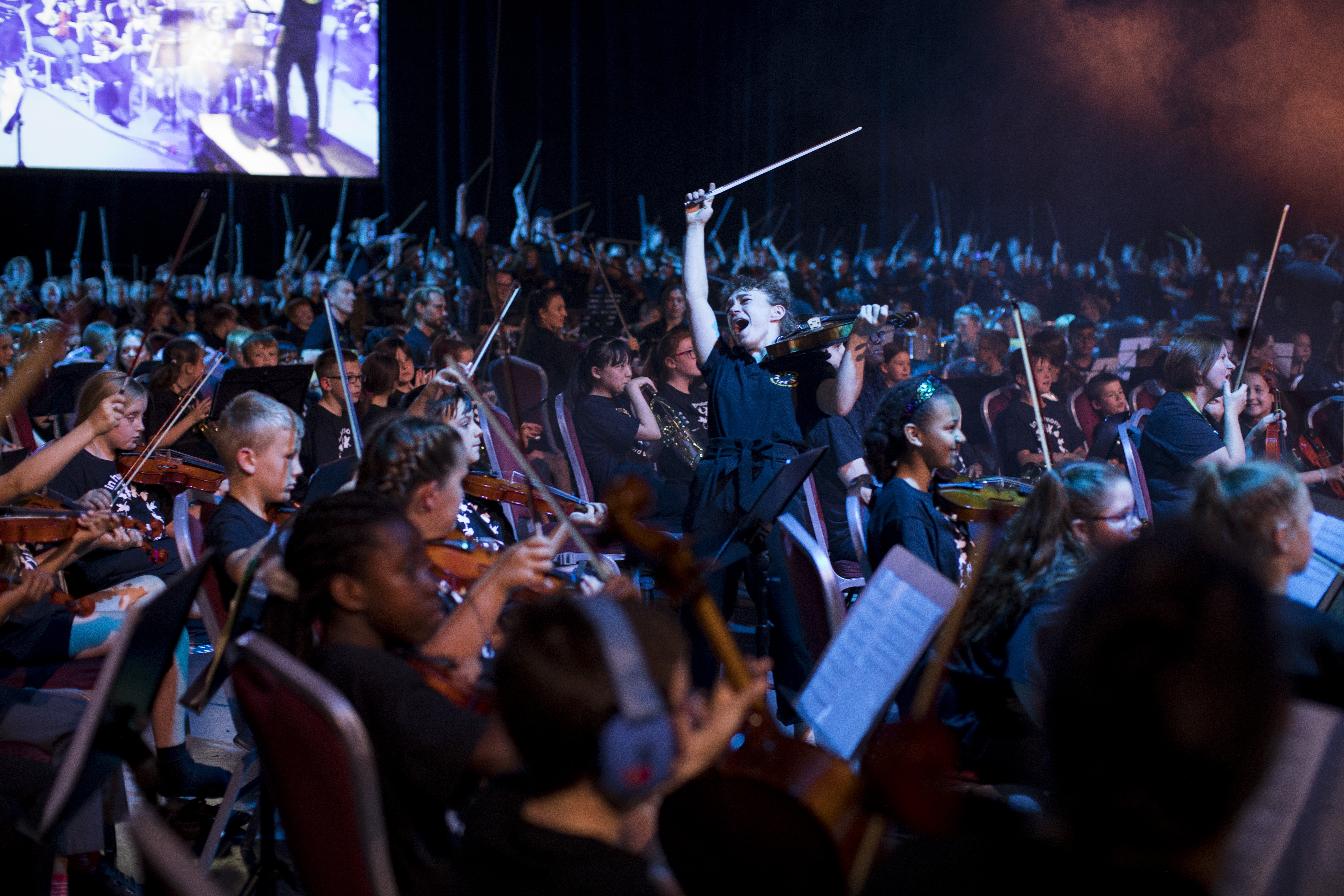 Orchestra mid-performance